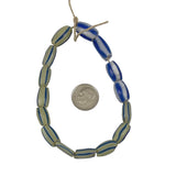 Venetian Onionskin Blue & White Glass Trade Beads Antique