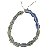 Venetian Onionskin Blue & White Glass Trade Beads Antique