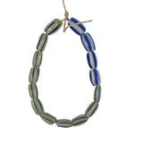 Venetian Onionskin Blue & White Glass Trade Beads Antique