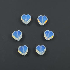 Opal Glass Hearts Beads 15mm