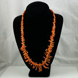 Native American Orange Branch Coral Necklace