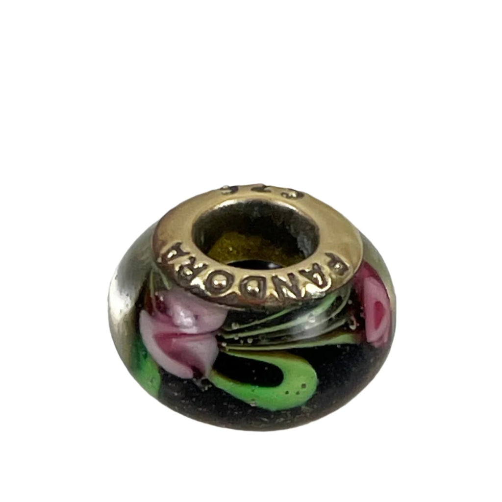 Pandora Gold Vermeil Murano Floral Charm – Estate Beads Jewelry