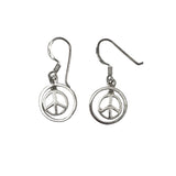 Sterling Silver Peace Sign Earrings  Vintage