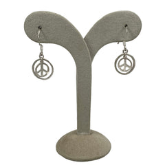 Sterling Silver Peace Sign Earrings  Vintage