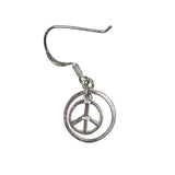 Sterling Silver Peace Sign Earrings  Vintage