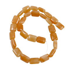 Red Aventurine Rectangular Cushion Beads Strand