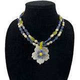 Pearl & Gemstone Floral Necklace