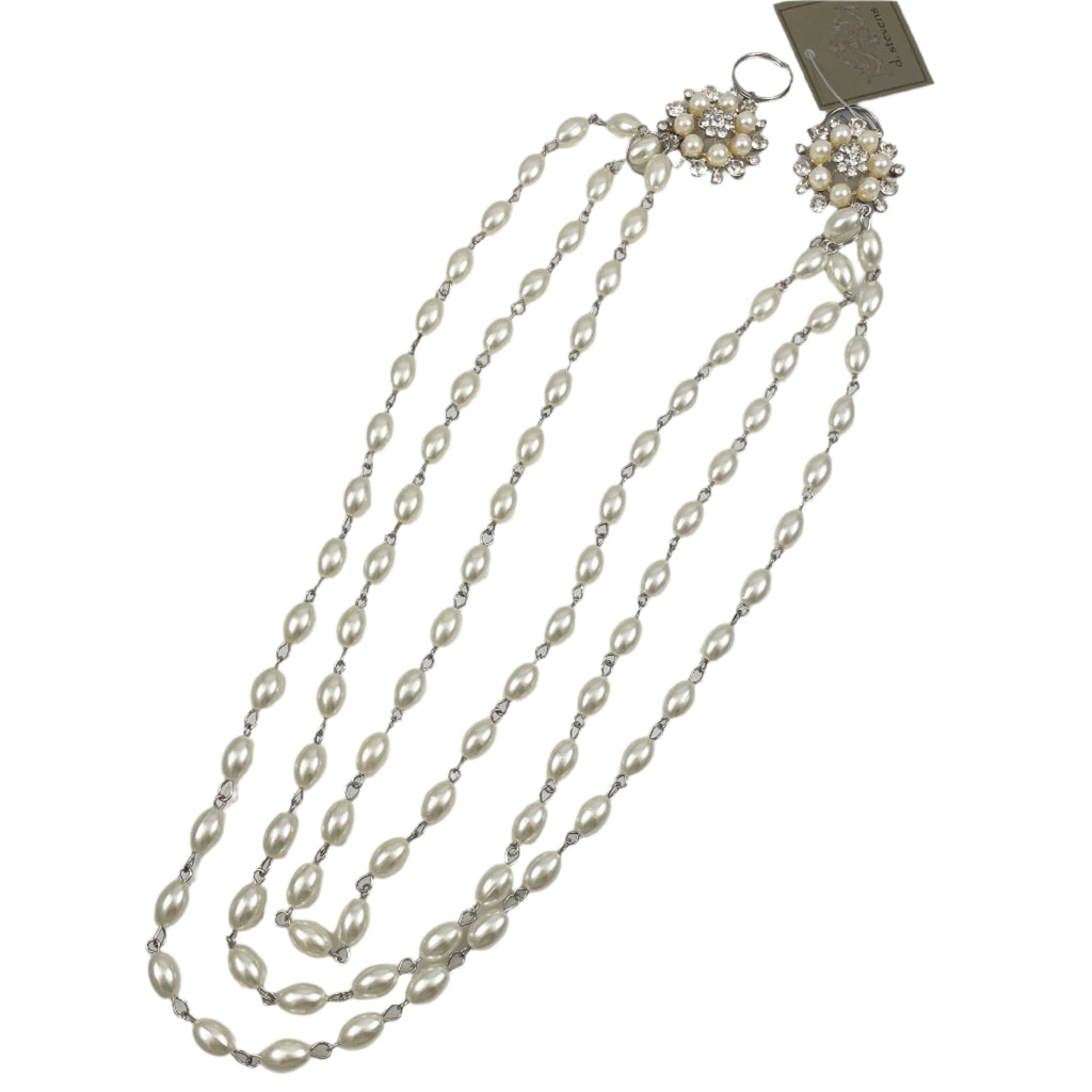 Triple Pearl & Rhinestone Beads Swag- D Stevens