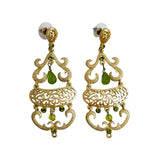 Gold and Peridot Vintage Chandelier Earrings