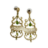 Gold and Peridot Vintage Chandelier Earrings