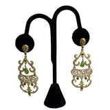 Gold and Peridot Vintage Chandelier Earrings