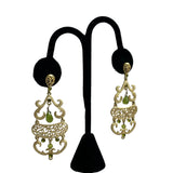 Gold and Peridot Vintage Chandelier Earrings
