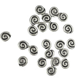 Pewter 8mm Spiral Snail Beads