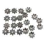 Pewter Bead Caps Floral Leaf 14mm