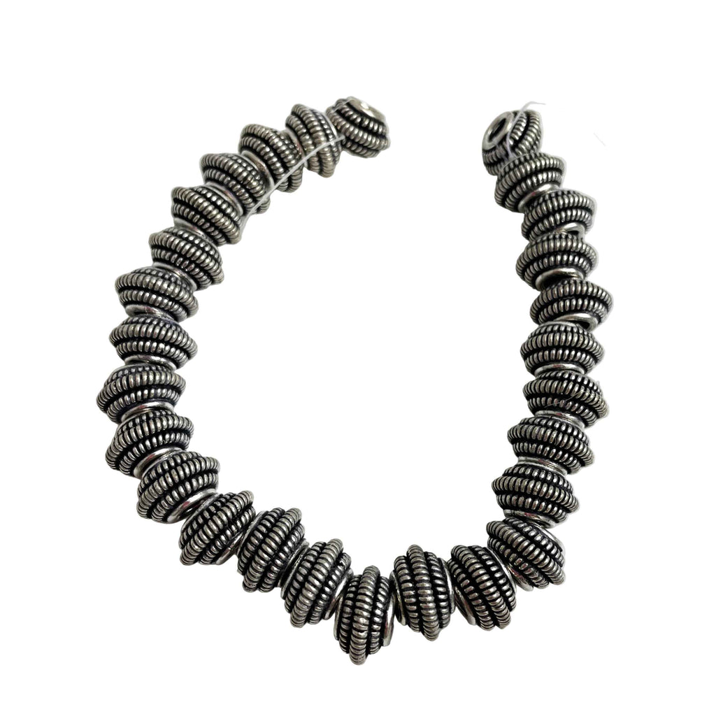 Silver Plated Bali Style Beads 12mm