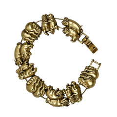 Gold Pig Slide Bracelet Vintage