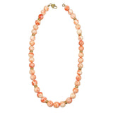 Angel Skin Pink Coral Graduated Necklace Vintage 12mm