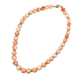 Angel Skin Pink Coral Graduated Necklace Vintage 12mm
