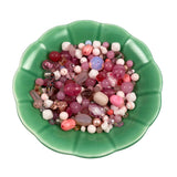 mix of pink blush peach glass beads