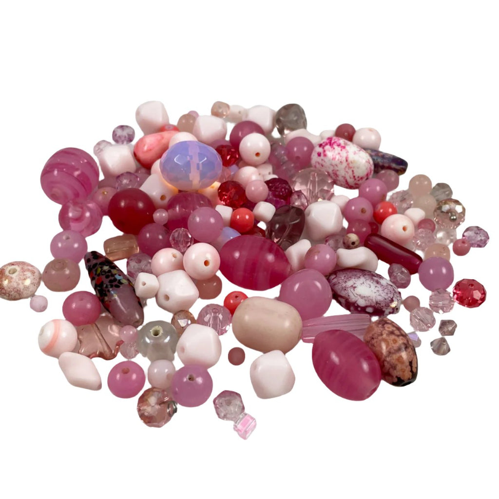 pink bluesh glass bead crystals