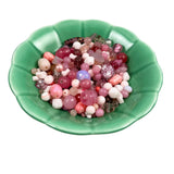 mix of pink blush peach glass beads