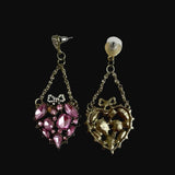 Pink Rhinestone Chandelier Rhinestone Earrings