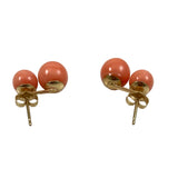 Pink Coral & 14K Gold Vintage Earrings