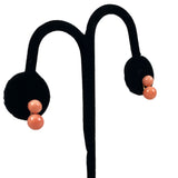 Pink Coral & 14K Gold Vintage Earrings