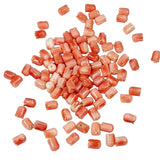 Salmon Pink Coral Carved Tulip Flower Beads Half Drilled