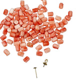 Salmon Pink Coral Carved Tulip Flower Beads Half Drilled