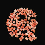 Salmon Pink Coral Carved Tulip Flower Beads Half Drilled