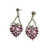 Pink Rhinestone Chandelier Rhinestone Earrings