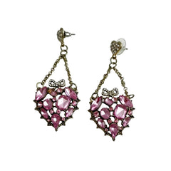 Pink Rhinestone Chandelier Rhinestone Earrings