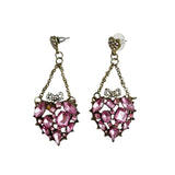 Pink Rhinestone Chandelier Rhinestone Earrings