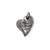 Sterling Pink Rhinestone Mother's Heart Pendant