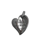 Sterling Pink Rhinestone Mother's Heart Pendant