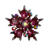 Pink Rhinestone Brooch Mid-Century Beau Jewels