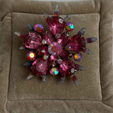Pink Rhinestone Brooch Mid-Century Beau Jewels