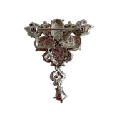 Pink Rhinestone Dangle Brooch