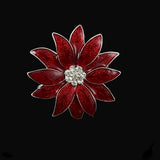 Poinsettia Enamel and Rhinestone Brooch or Pendant Vintage Floral Holiday