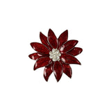 Poinsettia Enamel and Rhinestone Brooch or Pendant Vintage Floral Holiday