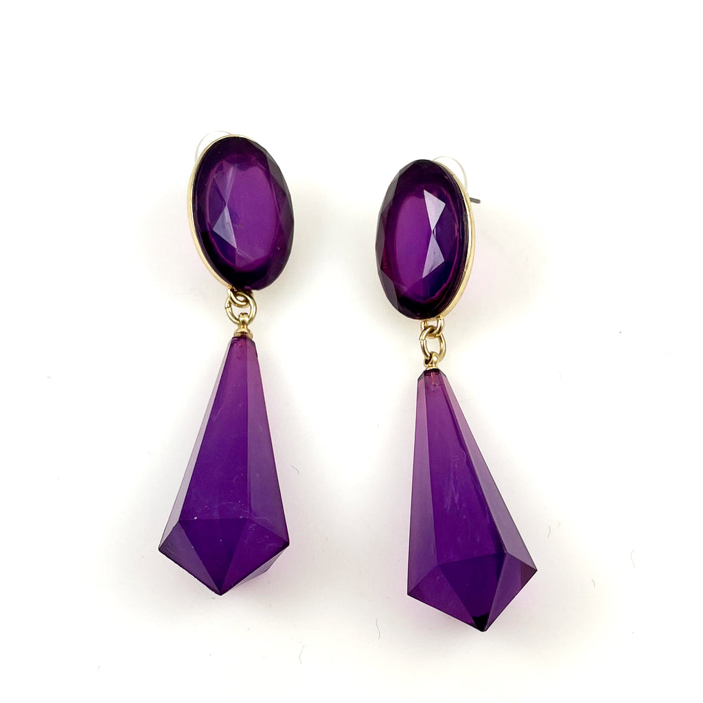 Purple Sugilite Drop Earrings in 14k Gold - Filigree Jewelers