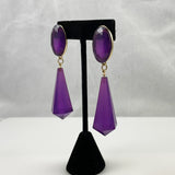 Purple and Gold Drop Earrings Eva