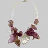 Purple Floral Lucite Vintage Necklace