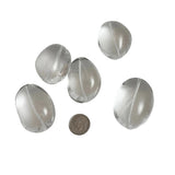 Extra Large Clear Rock Quartz Crystal Oval Beads Genuine