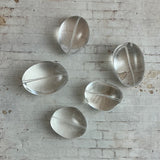 Extra Large Clear Rock Quartz Crystal Oval Beads Genuine