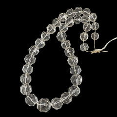 Faceted Rock Crystal Quartz Faceted Beads Antique 12-22mm
