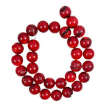 Red Bamboo Coral 12mm Round Beads