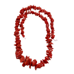 Italian Red Coral Polished Chip Strands - All Natural