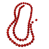 Red Coral Faceted 5mm Round Strands